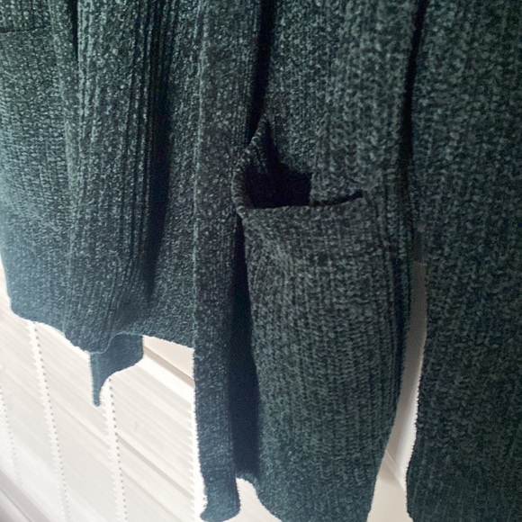 Emerald green Mattie M cardigan sweater front pockets size XL - Picture 3 of 4
